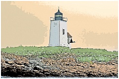 Nash Island Lighthouse in Northern Maine -Digital Painting